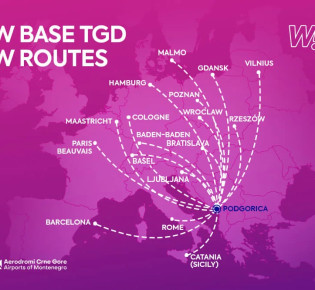 Wizz Air открывает новую базу и расширяет маршруты в Подгорице